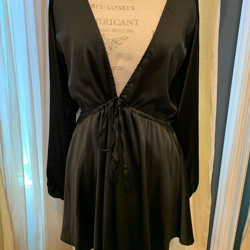Black Lingerie Like Silky Black Romper